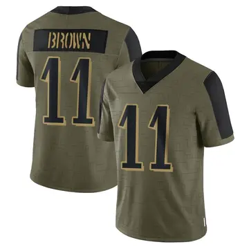 Nike A.J. Brown Youth Limited Philadelphia Eagles Olive 2021 Salute To Service Jersey