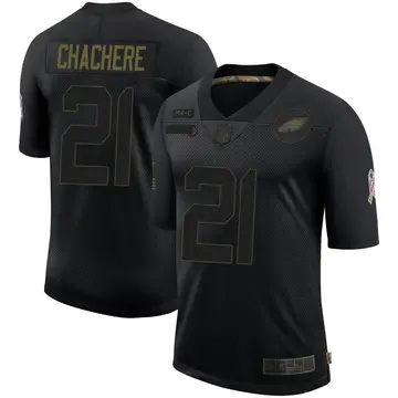 Nike Andre Chachere Men's Limited Philadelphia Eagles Black 2020 Salute To Service Jersey