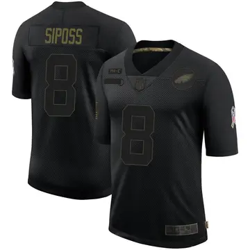 Nike Arryn Siposs Men's Limited Philadelphia Eagles Black 2020 Salute To Service Jersey