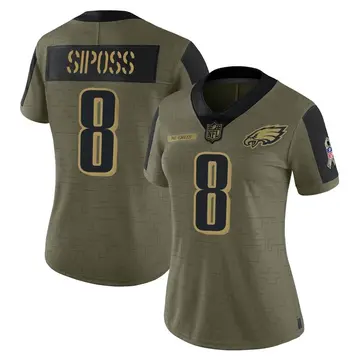 Nike Arryn Siposs Women's Limited Philadelphia Eagles Olive 2021 Salute To Service Jersey