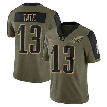 Nike Auden Tate Men's Limited Philadelphia Eagles Olive 2021 Salute To Service Jersey