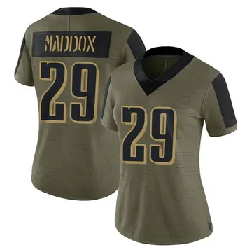 Nike Avonte Maddox Women's Limited Philadelphia Eagles Olive 2021 Salute To Service Jersey