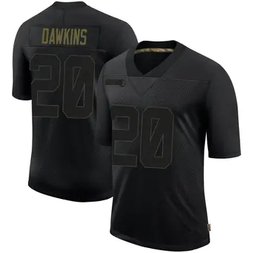 Nike Brian Dawkins Men's Limited Philadelphia Eagles Black 2020 Salute To Service Jersey