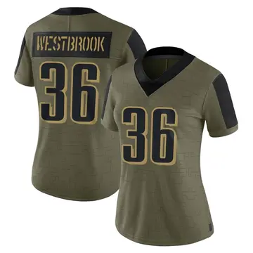 Nike Brian Westbrook Women's Limited Philadelphia Eagles Olive 2021 Salute To Service Jersey