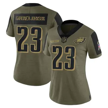 Nike C.J. Gardner-Johnson Women's Limited Philadelphia Eagles Olive 2021 Salute To Service Jersey