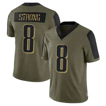 Nike Carson Strong Men's Limited Philadelphia Eagles Olive 2021 Salute To Service Jersey