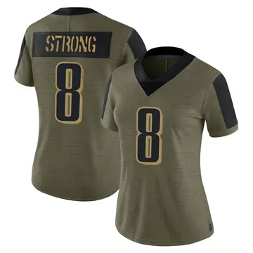 Nike Carson Strong Women's Limited Philadelphia Eagles Olive 2021 Salute To Service Jersey