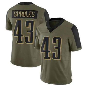 Nike Darren Sproles Youth Limited Philadelphia Eagles Olive 2021 Salute To Service Jersey