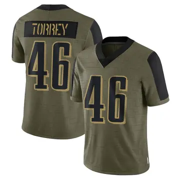 Nike DeAndre Torrey Youth Limited Philadelphia Eagles Olive 2021 Salute To Service Jersey