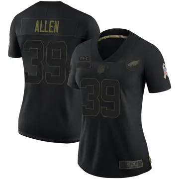 Nike Devon Allen Women's Limited Philadelphia Eagles Black 2020 Salute To Service Jersey