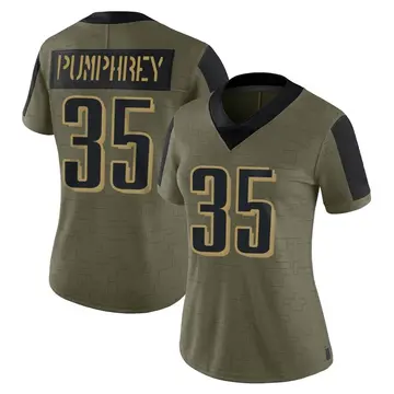 Nike Donnel Pumphrey Women's Limited Philadelphia Eagles Olive 2021 Salute To Service Jersey