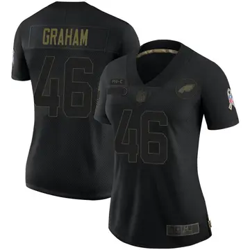 Nike Jaeden Graham Women's Limited Philadelphia Eagles Black 2020 Salute To Service Jersey