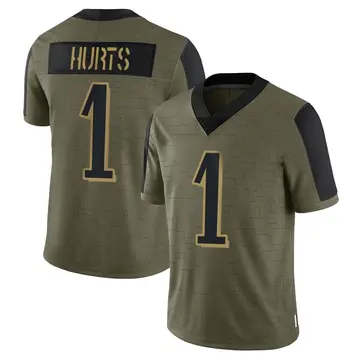 Nike Jalen Hurts Youth Limited Philadelphia Eagles Olive 2021 Salute To Service Jersey