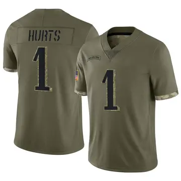 Nike Jalen Hurts Youth Limited Philadelphia Eagles Olive 2022 Salute To Service Jersey