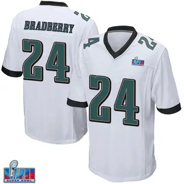 Nike James Bradberry Men's Game Philadelphia Eagles White Super Bowl LVII Patch Jersey