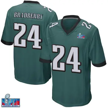Nike James Bradberry Youth Game Philadelphia Eagles Green Team Color Super Bowl LVII Patch Jersey