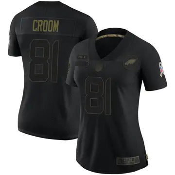 Nike Jason Croom Women's Limited Philadelphia Eagles Black 2020 Salute To Service Jersey
