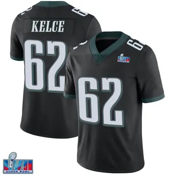 Nike Jason Kelce Men's Limited Philadelphia Eagles Black Alternate Vapor Untouchable Super Bowl LVII Patch Jersey