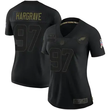 Nike Javon Hargrave Women's Limited Philadelphia Eagles Black 2020 Salute To Service Jersey