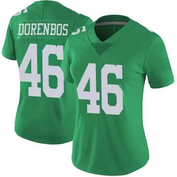 Nike Jon Dorenbos Women's Limited Philadelphia Eagles Green Vapor Untouchable Jersey