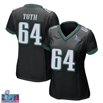 Nike Jon Toth Women's Game Philadelphia Eagles Black Alternate Super Bowl LVII Patch Jersey