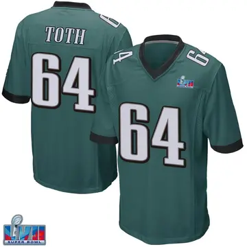 Nike Jon Toth Youth Game Philadelphia Eagles Green Team Color Super Bowl LVII Patch Jersey
