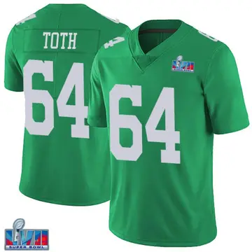 Nike Jon Toth Youth Limited Philadelphia Eagles Green Vapor Untouchable Super Bowl LVII Patch Jersey