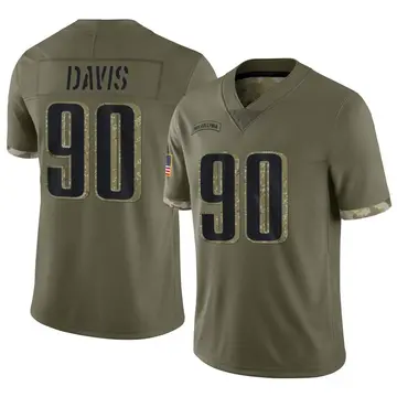 Nike Jordan Davis Men's Limited Philadelphia Eagles Olive 2022 Salute To Service Jersey