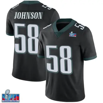 Nike Kyron Johnson Youth Limited Philadelphia Eagles Black Alternate Vapor Untouchable Super Bowl LVII Patch Jersey
