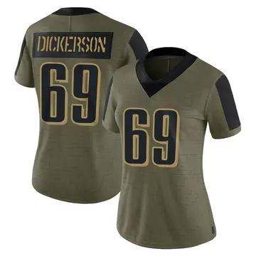 Nike Landon Dickerson Women's Limited Philadelphia Eagles Olive 2021 Salute To Service Jersey