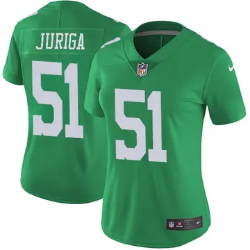 Nike Luke Juriga Women's Limited Philadelphia Eagles Green Vapor Untouchable Jersey