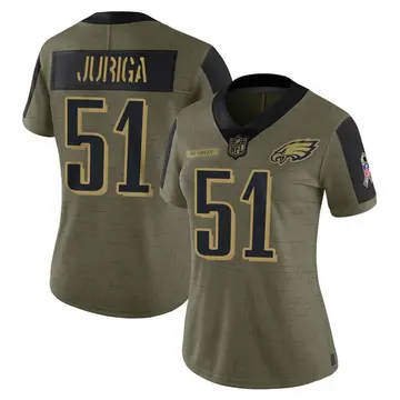 Nike Luke Juriga Women's Limited Philadelphia Eagles Olive 2021 Salute To Service Jersey