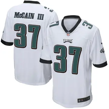 Nike Mac McCain III Men's Game Philadelphia Eagles White Jersey