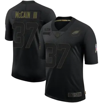 Nike Mac McCain III Men's Limited Philadelphia Eagles Black 2020 Salute To Service Jersey
