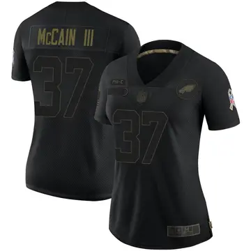 Nike Mac McCain III Women's Limited Philadelphia Eagles Black 2020 Salute To Service Jersey