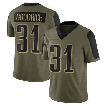Nike Mario Goodrich Men's Limited Philadelphia Eagles Olive 2021 Salute To Service Jersey