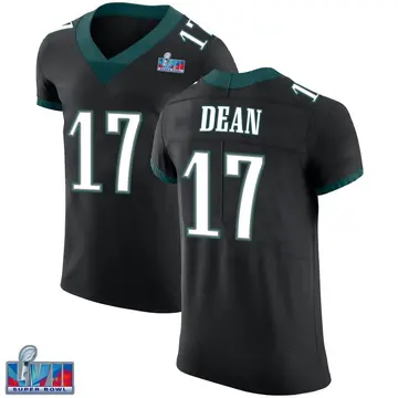 Nike Nakobe Dean Men's Elite Philadelphia Eagles Black Alternate Vapor Untouchable Super Bowl LVII Patch Jersey
