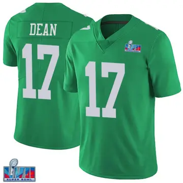 Nike Nakobe Dean Men's Limited Philadelphia Eagles Green Vapor Untouchable Super Bowl LVII Patch Jersey