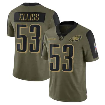 Nike Noah Elliss Men's Limited Philadelphia Eagles Olive 2021 Salute To Service Jersey