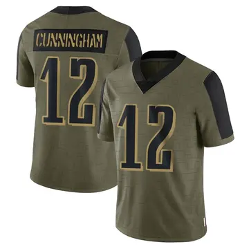 Nike Randall Cunningham Men's Limited Philadelphia Eagles Olive 2021 Salute To Service Jersey