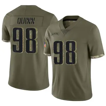 Nike Robert Quinn Youth Limited Philadelphia Eagles Olive 2022 Salute To Service Jersey