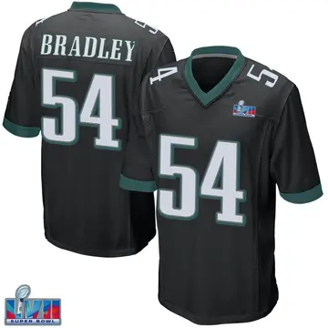 Nike Shaun Bradley Men's Game Philadelphia Eagles Black Alternate Super Bowl LVII Patch Jersey