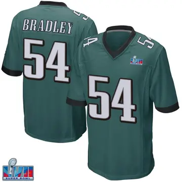 Nike Shaun Bradley Men's Game Philadelphia Eagles Green Team Color Super Bowl LVII Patch Jersey