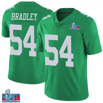 Nike Shaun Bradley Men's Limited Philadelphia Eagles Green Vapor Untouchable Super Bowl LVII Patch Jersey
