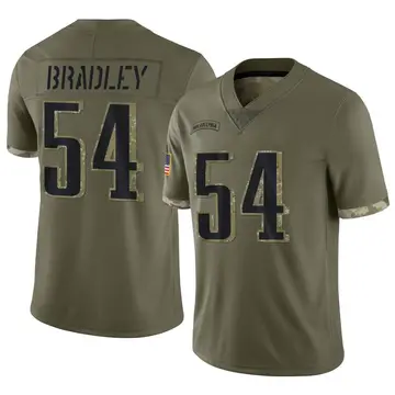 Nike Shaun Bradley Men's Limited Philadelphia Eagles Olive 2022 Salute To Service Jersey