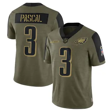 Nike Zach Pascal Men's Limited Philadelphia Eagles Olive 2021 Salute To Service Jersey