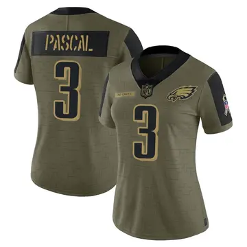 Nike Zach Pascal Women's Limited Philadelphia Eagles Olive 2021 Salute To Service Jersey