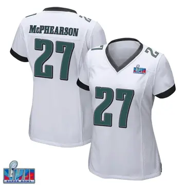 Nike Zech McPhearson Women's Game Philadelphia Eagles White Super Bowl LVII Patch Jersey